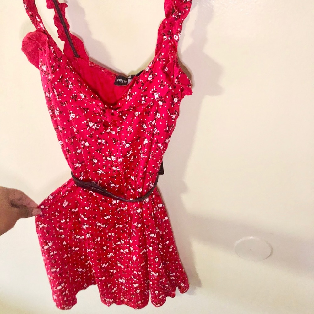 Red mini dress